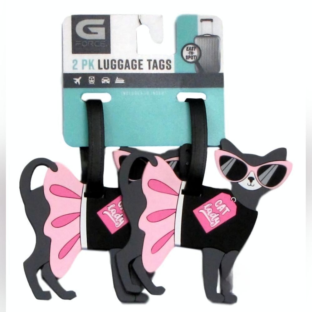 🔹️NWT G Force Sassy Cat Lady Luggage Tags Set of 2